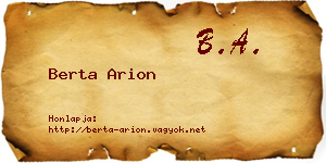 Berta Arion névjegykártya